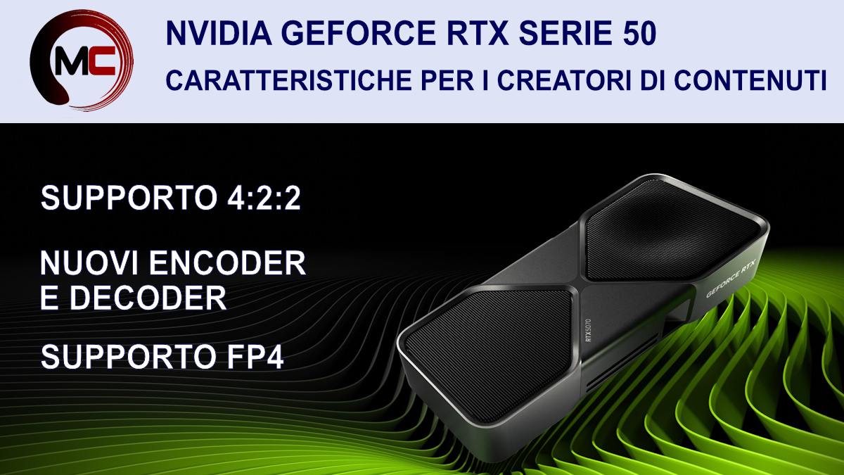 NVIDIA GeForce RTX serie 50 | Caratteristiche per i creatori di contenuti